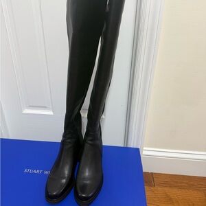 Stuart Weitzman Alina City Boot Black Over-the-Knee Boots